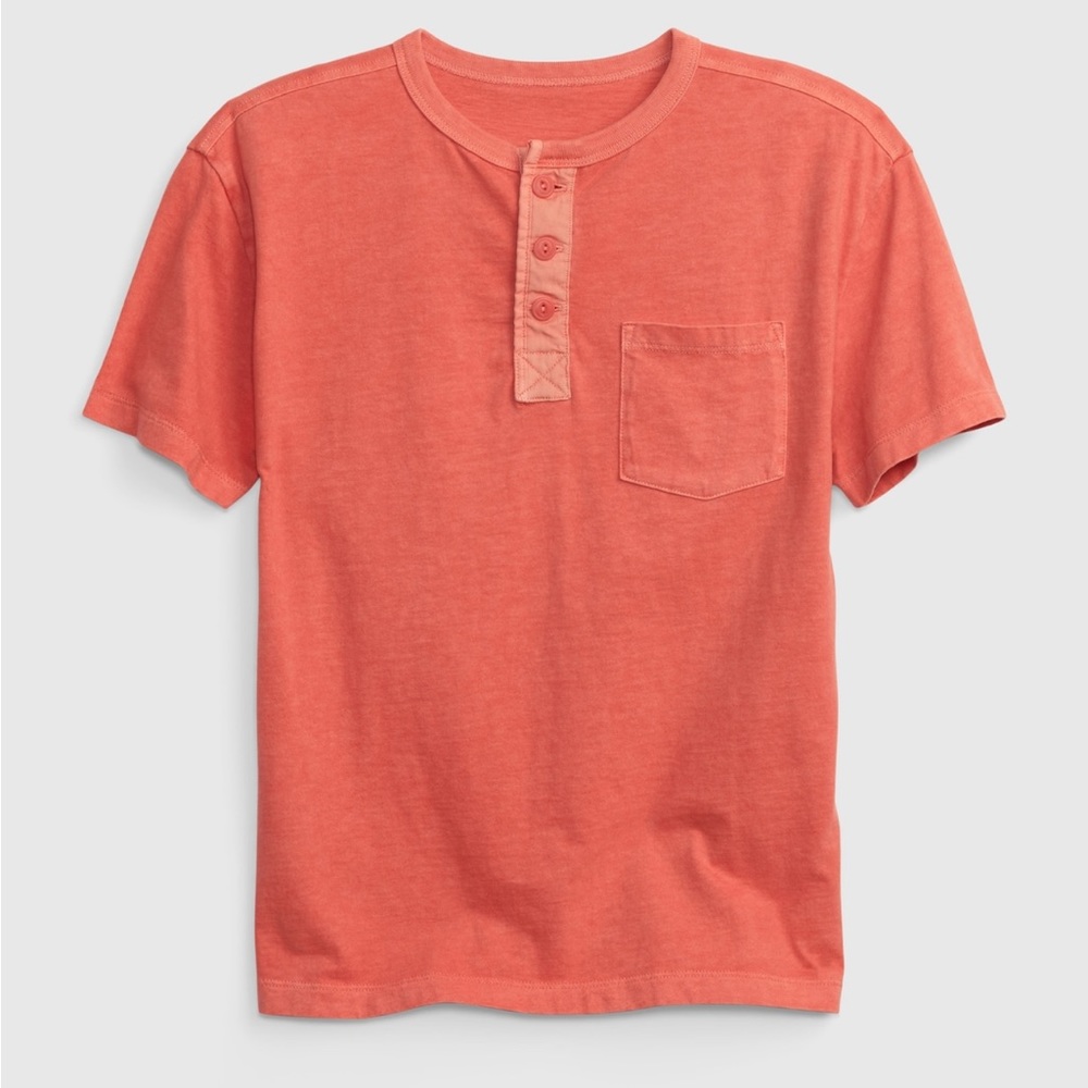 Gap Kids Pocket Henley T-Shirt Boys Size Med (8)